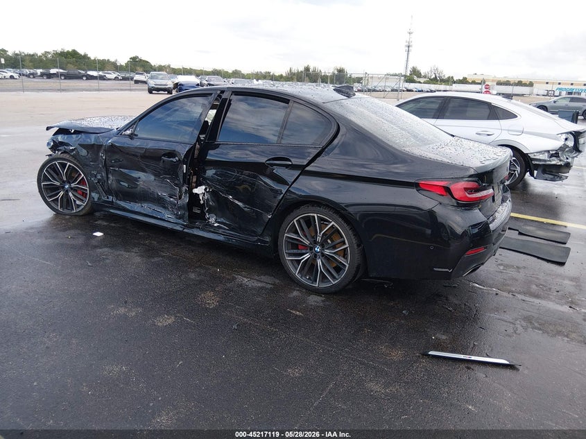 2021 BMW 5er VIN WBA53BH07MWX05794 IAAI salvage auction — LEFT SIDE, Salvage Title, sold $5,100 on 2026-08-21 (photo 3)