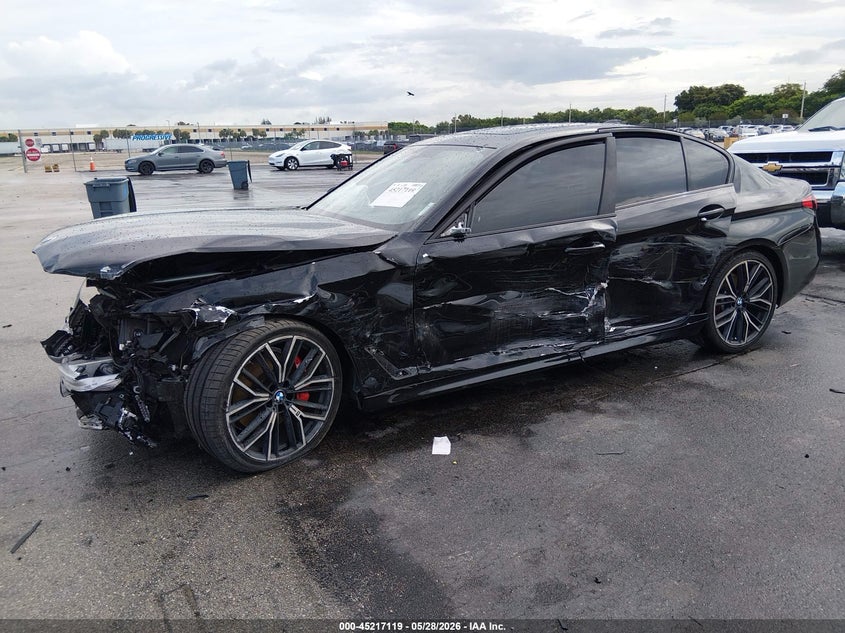 2021 BMW 5er VIN WBA53BH07MWX05794 IAAI salvage auction — LEFT SIDE, Salvage Title, sold $5,100 on 2026-08-21 (photo 6)
