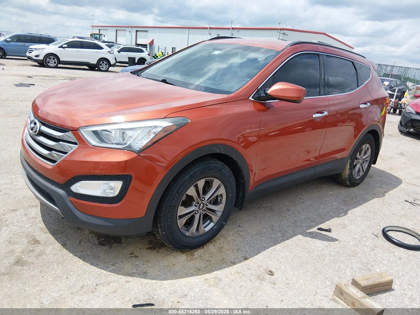 2015 Hyundai Santa fe VIN 5XYZU3LBXFG281334 IAAI salvage auction — SIDE, Salvage Title, sold $1,300 on 2026-07-24 (photo 2)