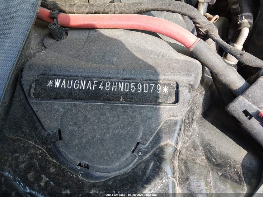2017 Audi A4 VIN WAUGNAF48HN059079 IAAI salvage auction — LEFT FRONT, Salvage Title, sold $350 on 2026-07-09 (photo 9)