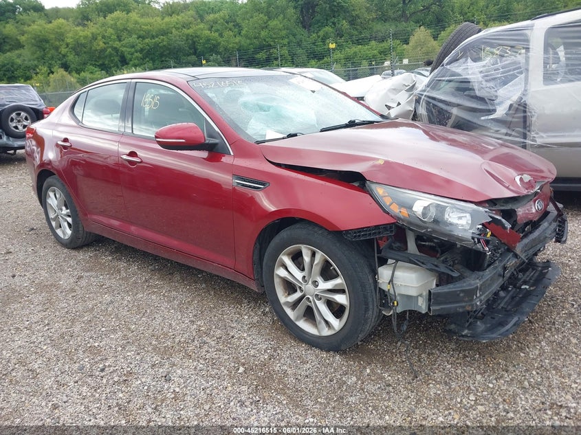2013 Kia Optima VIN 5XXGN4A78DG142510 IAAI salvage auction — FRONT END, Salvage Title, sold $375 on 2026-07-15 (photo 1)
