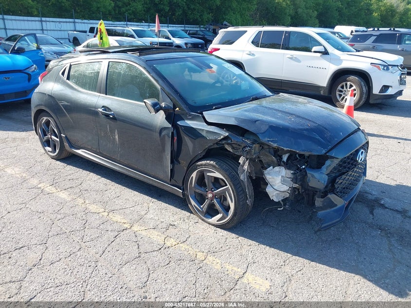 2019 Hyundai Veloster VIN KMHTH6AB5KU005825 IAAI salvage auction — BIO HAZARD, Salvage (Michigan), sold $575 on 2026-07-27 (photo 1)