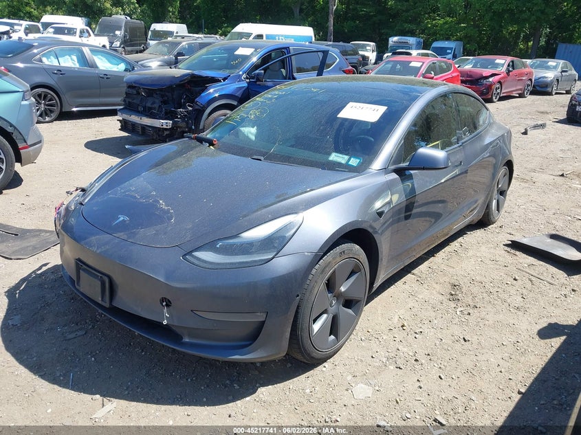 2021 Tesla Model 3 VIN 5YJ3E1EB5MF979195 IAAI salvage auction — RIGHT SIDE, Mv-907A (New York), sold $3,350 on 2026-07-11 (photo 2)