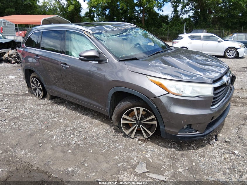 2016 Toyota Highlander VIN 5TDJKRFHXGS356205 IAAI salvage auction — ROLLOVER, Salvage (Georgia), sold $3,000 on 2026-07-17 (photo 1)
