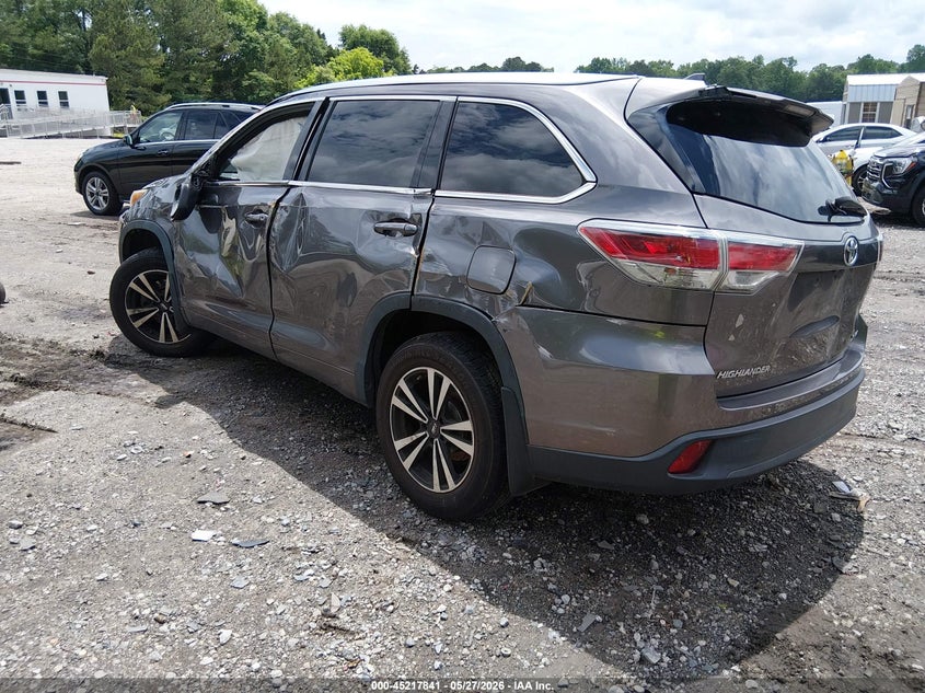 2016 Toyota Highlander VIN 5TDJKRFHXGS356205 IAAI salvage auction — ROLLOVER, Salvage (Georgia), sold $3,000 on 2026-07-17 (photo 3)