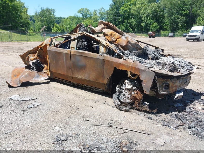 2024 Tesla Cybertruck VIN 7G2CEHED9RA056777 IAAI salvage auction — BURN, Salvage Title, sold $150 on 2026-07-20 (photo 1)