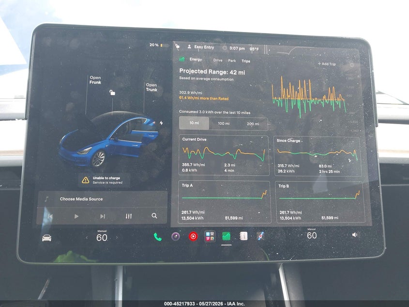 2020 Tesla Model 3 VIN 5YJ3E1EBXLF648028 IAAI salvage auction — RIGHT SIDE, Salvage Title, sold $4,750 on 2026-07-06 (photo 7)