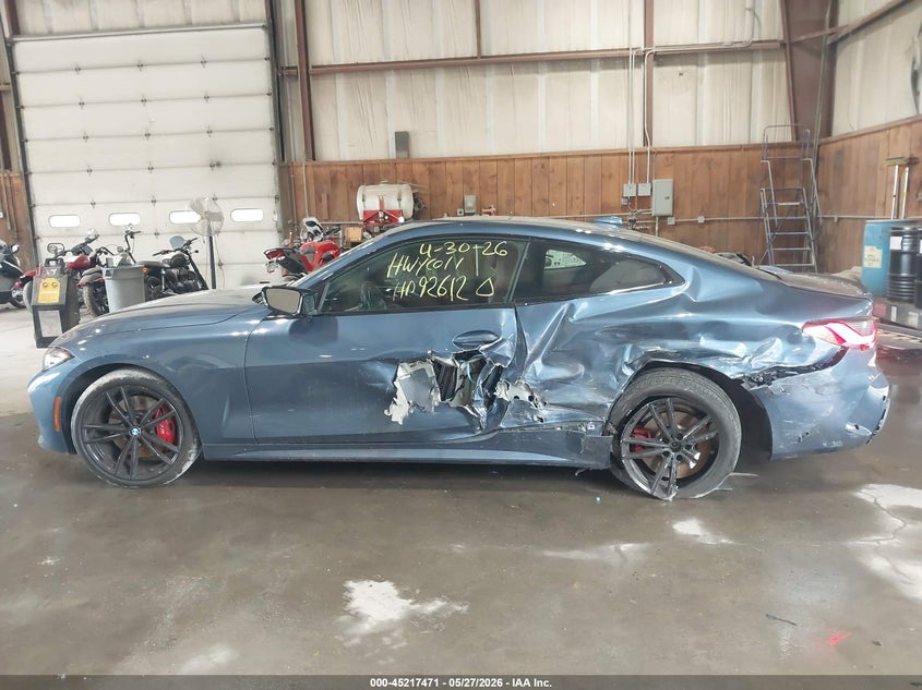 2022 BMW 4er VIN WBA73AP01NCK70844 IAAI salvage auction — SIDE, Salvage Title, sold $10,450 on 2026-08-12 (photo 6)