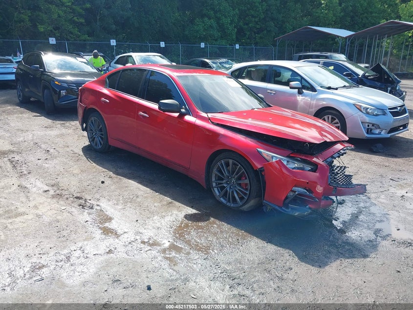 2019 Infiniti Q50 VIN JN1FV7ARXKM800823 IAAI salvage auction — FRONT & REAR, Salvage - Greater Than 75% (Maryland), sold $2,650 on 2026-07-28 (photo 1)