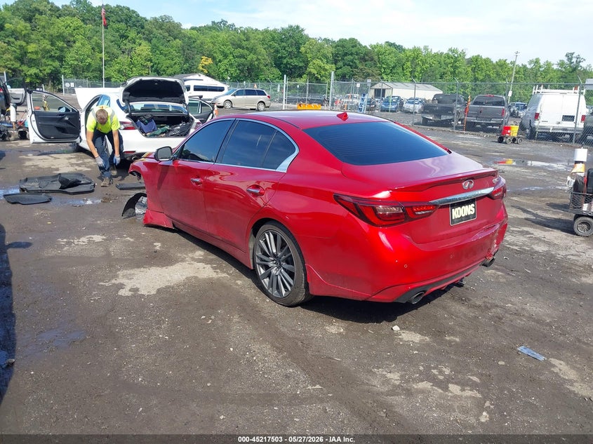 2019 Infiniti Q50 VIN JN1FV7ARXKM800823 IAAI salvage auction — FRONT & REAR, Salvage - Greater Than 75% (Maryland), sold $2,650 on 2026-07-28 (photo 3)