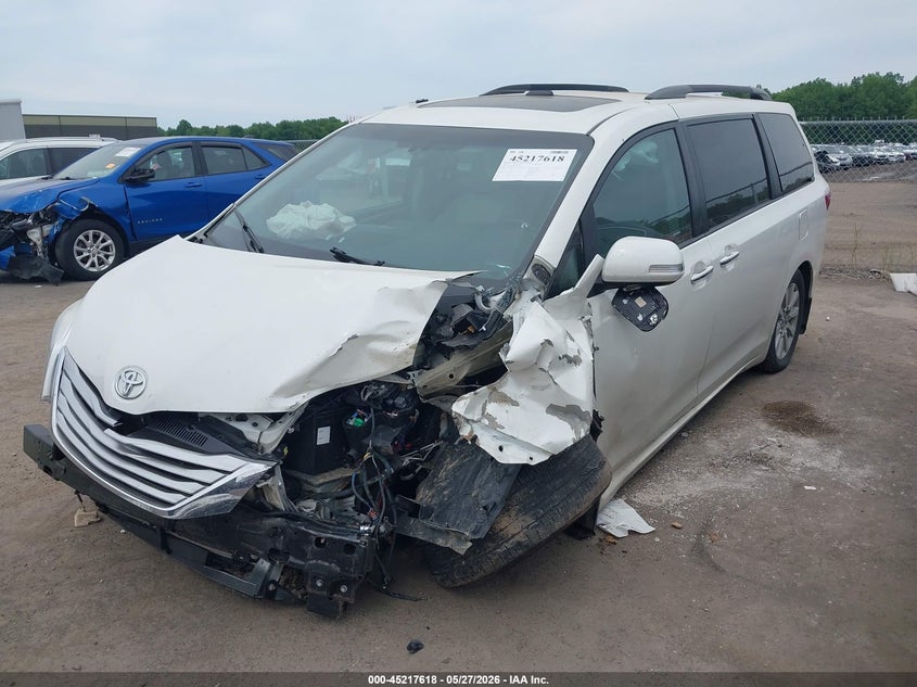 2017 Toyota Sienna VIN 5TDDZ3DCXHS184787 IAAI salvage auction — FRONT & REAR, Salvage (Ohio), sold $1,800 on 2026-07-28 (photo 2)