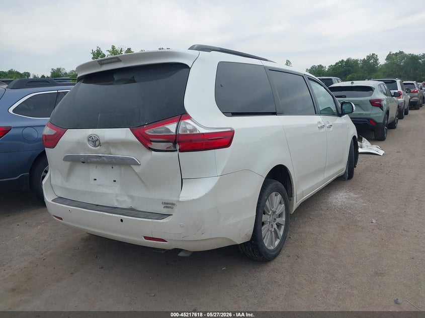 2017 Toyota Sienna VIN 5TDDZ3DCXHS184787 IAAI salvage auction — FRONT & REAR, Salvage (Ohio), sold $1,800 on 2026-07-28 (photo 4)