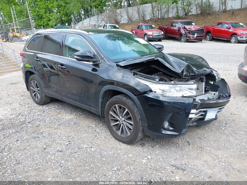 2019 Toyota Highlander VIN 5TDJZRFHXKS606174 IAAI salvage auction — FRONT END, Salvage Title, sold $6,500 on 2026-07-14 (photo 1)