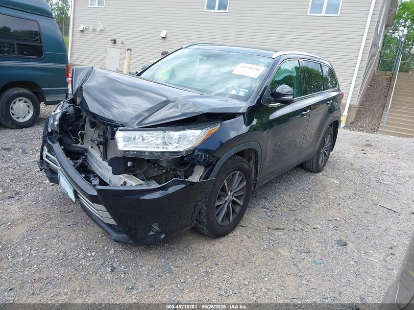 2019 Toyota Highlander VIN 5TDJZRFHXKS606174 IAAI salvage auction — FRONT END, Salvage Title, sold $6,500 on 2026-07-14 (photo 2)
