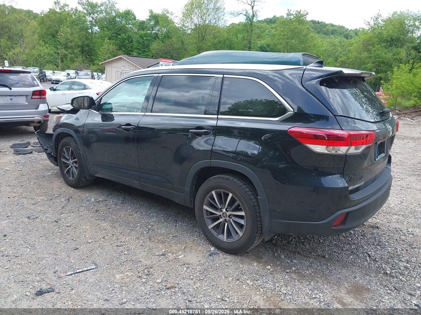 2019 Toyota Highlander VIN 5TDJZRFHXKS606174 IAAI salvage auction — FRONT END, Salvage Title, sold $6,500 on 2026-07-14 (photo 3)