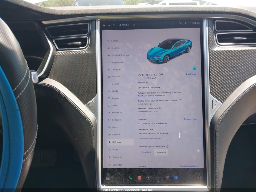 2017 Tesla Model s VIN 5YJSA1E22HF183744 IAAI salvage auction — FRONT & REAR, Salvage Title, sold $6,975 on 2026-07-23 (photo 7)