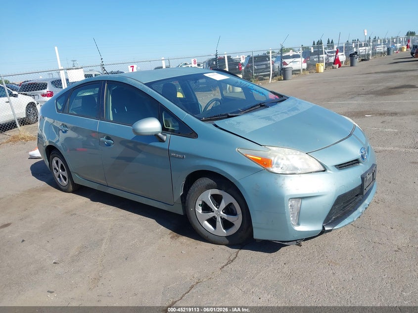 2013 Toyota Prius VIN JTDKN3DU5D1693592 IAAI salvage auction — LEFT SIDE, Salvage Title, sold $1,050 on 2026-07-15 (photo 1)
