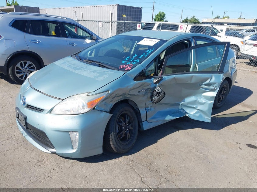 2013 Toyota Prius VIN JTDKN3DU5D1693592 IAAI salvage auction — LEFT SIDE, Salvage Title, sold $1,050 on 2026-07-15 (photo 2)