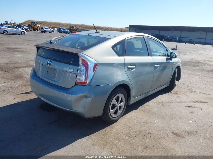 2013 Toyota Prius VIN JTDKN3DU5D1693592 IAAI salvage auction — LEFT SIDE, Salvage Title, sold $1,050 on 2026-07-15 (photo 4)