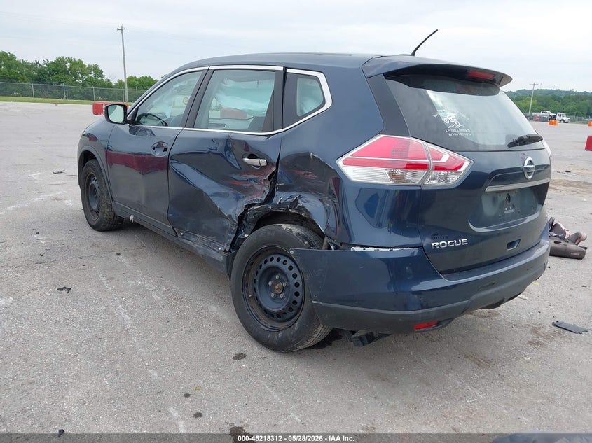 2015 Nissan Rogue VIN KNMAT2MV8FP539964 IAAI salvage auction — LEFT REAR, Salvage (Missouri), sold $500 on 2026-07-30 (photo 3)