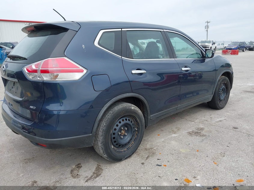 2015 Nissan Rogue VIN KNMAT2MV8FP539964 IAAI salvage auction — LEFT REAR, Salvage (Missouri), sold $500 on 2026-07-30 (photo 4)