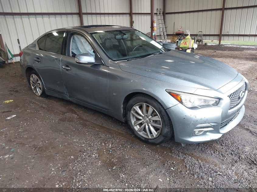 2015 Infiniti Q50 VIN JN1BV7AR6FM419393 IAAI salvage auction — Theft, Salvage, sold $1,525 on 2026-07-10 (photo 1)