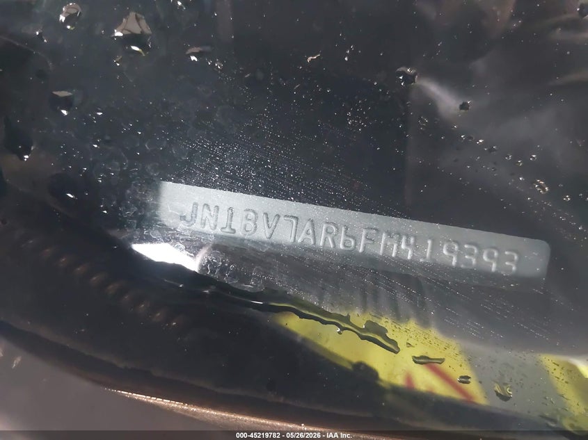 2015 Infiniti Q50 VIN JN1BV7AR6FM419393 IAAI salvage auction — Theft, Salvage, sold $1,525 on 2026-07-10 (photo 9)