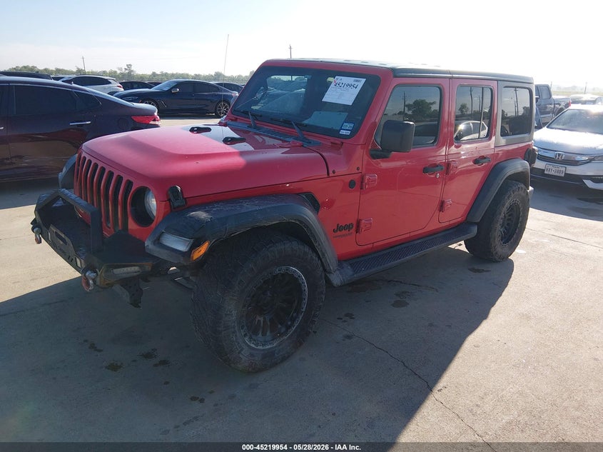 2020 Jeep Wrangler / VIN 1C4HJXDG7LW185990 IAAI salvage auction — LEFT FRONT, Salvage (Texas), sold $5,100 on 2026-07-18 (photo 2)