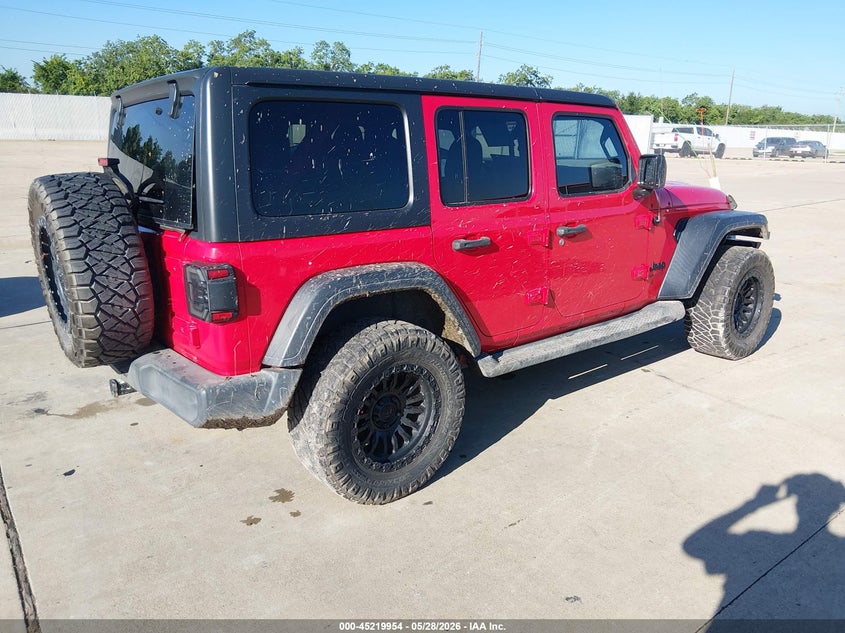 2020 Jeep Wrangler / VIN 1C4HJXDG7LW185990 IAAI salvage auction — LEFT FRONT, Salvage (Texas), sold $5,100 on 2026-07-18 (photo 4)