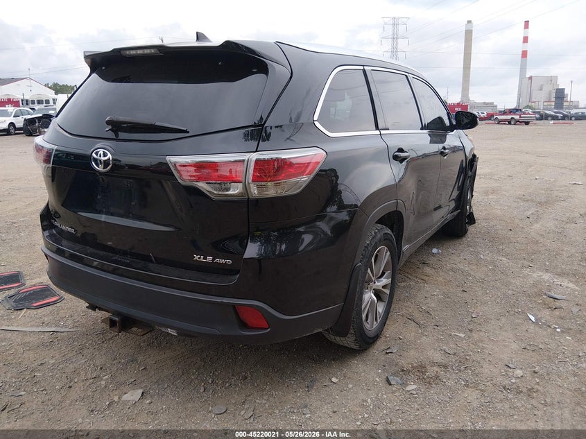 2014 Toyota Highlander VIN 5TDJKRFH8ES021036 IAAI salvage auction — FRONT END, Salvage Title, sold $7,400 on 2026-07-08 (photo 4)