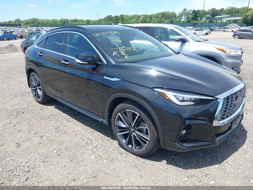 2023 Infiniti Qx55 VIN 3PCAJ5LR2PF124758 IAAI salvage auction — WATER/FLOOD, Salvage Title, sold $12,375 on 2026-07-07 (photo 1)