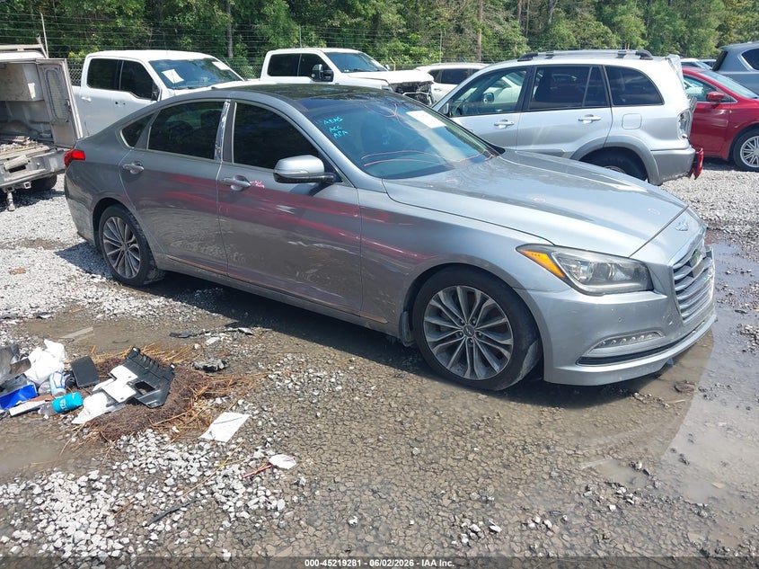 2016 Hyundai Genesis VIN KMHGN4JE9GU121254 IAAI salvage auction — LEFT FRONT, Salvage Title, sold $1,950 on 2026-07-22 (photo 1)