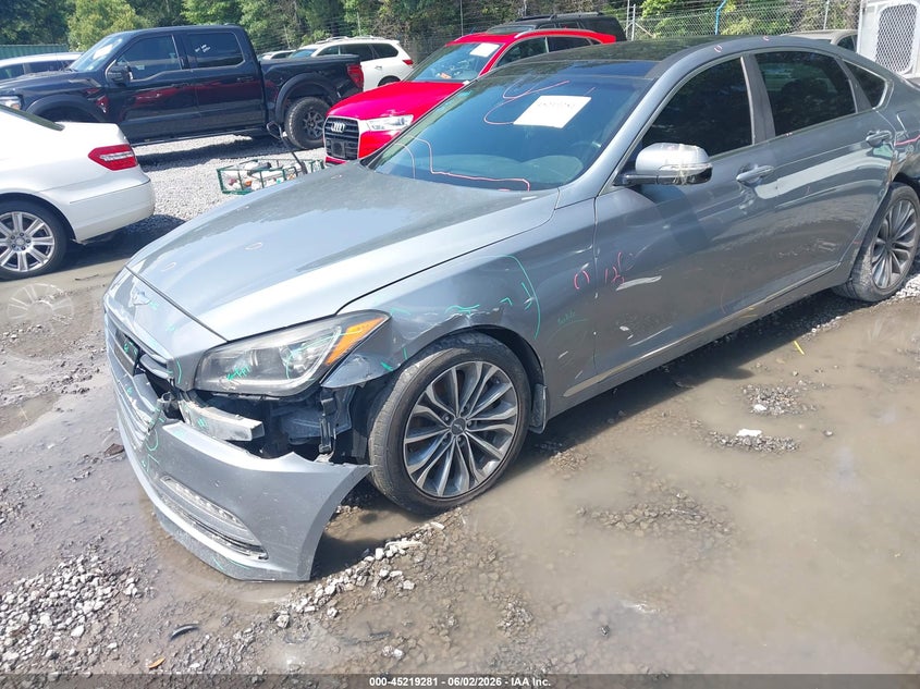 2016 Hyundai Genesis VIN KMHGN4JE9GU121254 IAAI salvage auction — LEFT FRONT, Salvage Title, sold $1,950 on 2026-07-22 (photo 6)