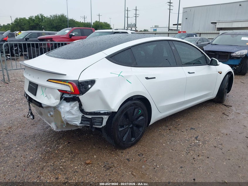 2024 Tesla Model 3 VIN 5YJ3E1EBXRF734271 IAAI salvage auction — REAR END, Original (Texas), sold $22,100 on 2026-07-08 (photo 4)