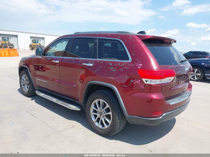 2016 Jeep Grand cherokee VIN 1C4RJEBG4GC314707 IAAI salvage auction — HAIL, Salvage Title, sold $4,900 on 2026-07-22 (photo 3)