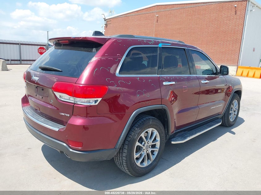 2016 Jeep Grand cherokee VIN 1C4RJEBG4GC314707 IAAI salvage auction — HAIL, Salvage Title, sold $4,900 on 2026-07-22 (photo 4)