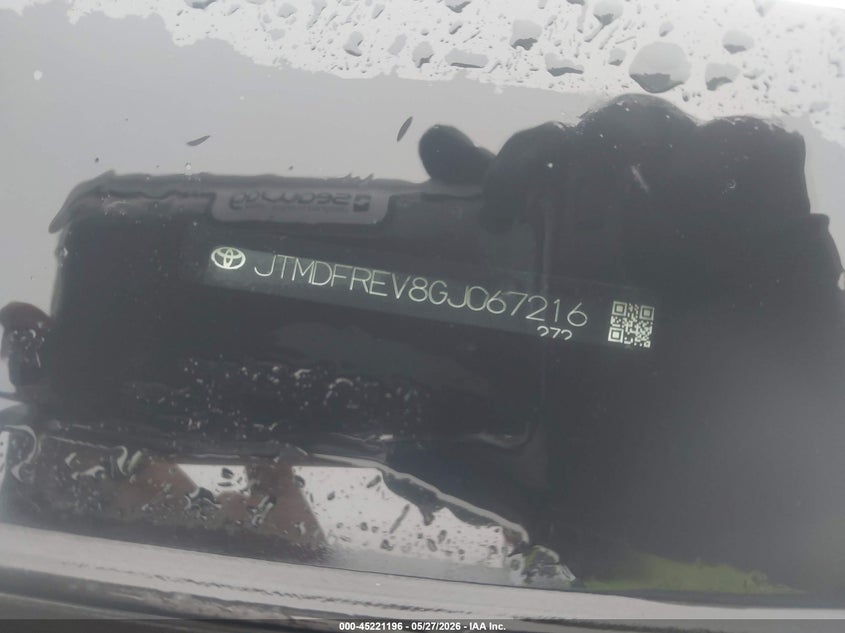 2016 Toyota Rav 4 VIN JTMDFREV8GJ067216 IAAI salvage auction — LEFT SIDE, Salvage Title, sold $5,600 on 2026-07-15 (photo 9)