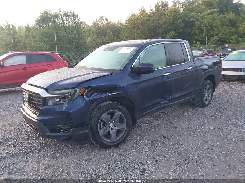 2022 Honda Ridgeline VIN 5FPYK3F76NB001849 IAAI salvage auction — FRONT END, Salvage Title, sold $4,450 on 2026-07-29 (photo 2)