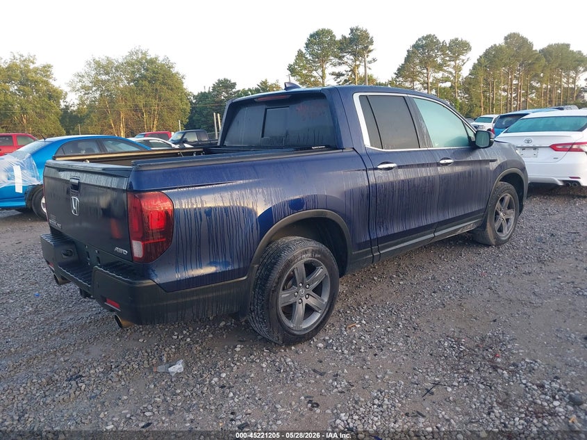 2022 Honda Ridgeline VIN 5FPYK3F76NB001849 IAAI salvage auction — FRONT END, Salvage Title, sold $4,450 on 2026-07-29 (photo 4)