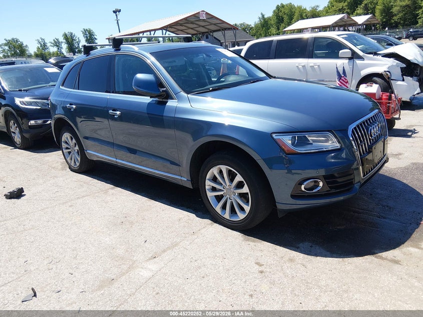 2016 Audi Q5 VIN WA1L2AFP0GA043446 IAAI salvage auction — Burn Engine, Salvage Title, sold $2,900 on 2026-07-16 (photo 1)