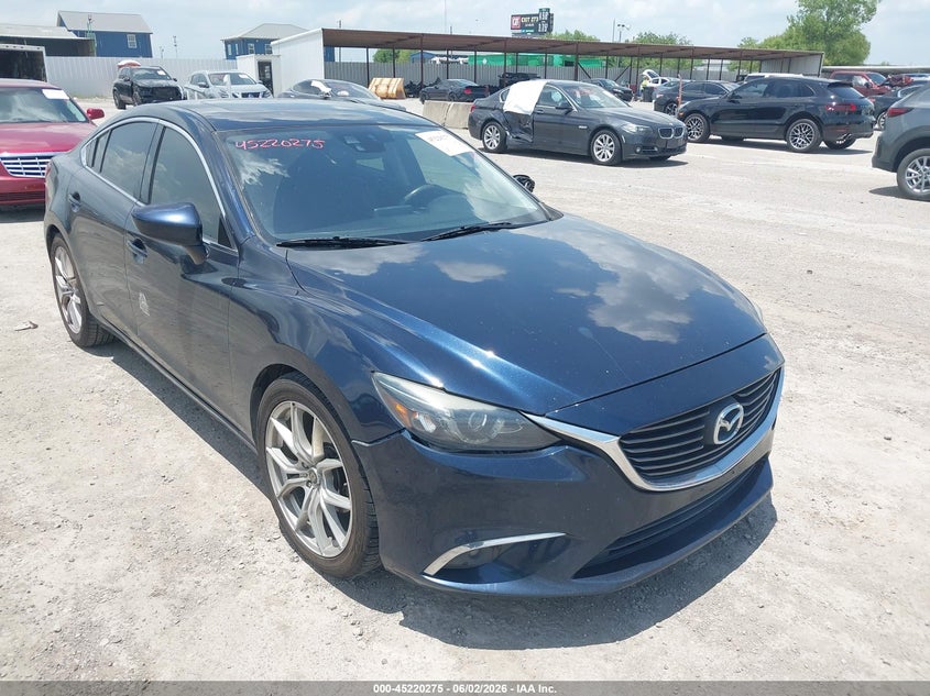 2016 Mazda 6 VIN JM1GJ1T50G1466007 IAAI salvage auction — HAIL, Salvage Title, sold $2,700 on 2026-07-22 (photo 1)