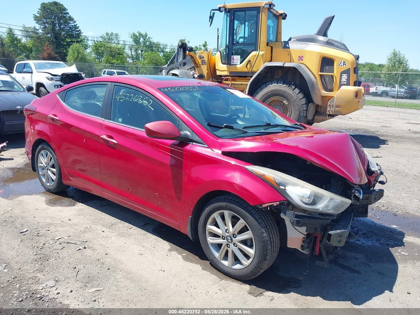 2015 Hyundai Elantra VIN KMHDH4AE1FU355042 IAAI salvage auction — FRONT END, Salvage Title, sold $1,325 on 2026-07-14 (photo 1)