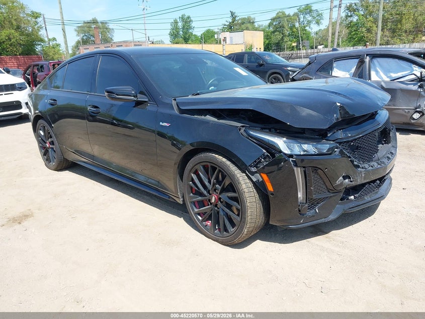 2024 Cadillac Ct5-v VIN 1G6DR5RW9R0132413 IAAI salvage auction — FRONT END, Salvage Title, sold $7,300 on 2026-07-09 (photo 1)