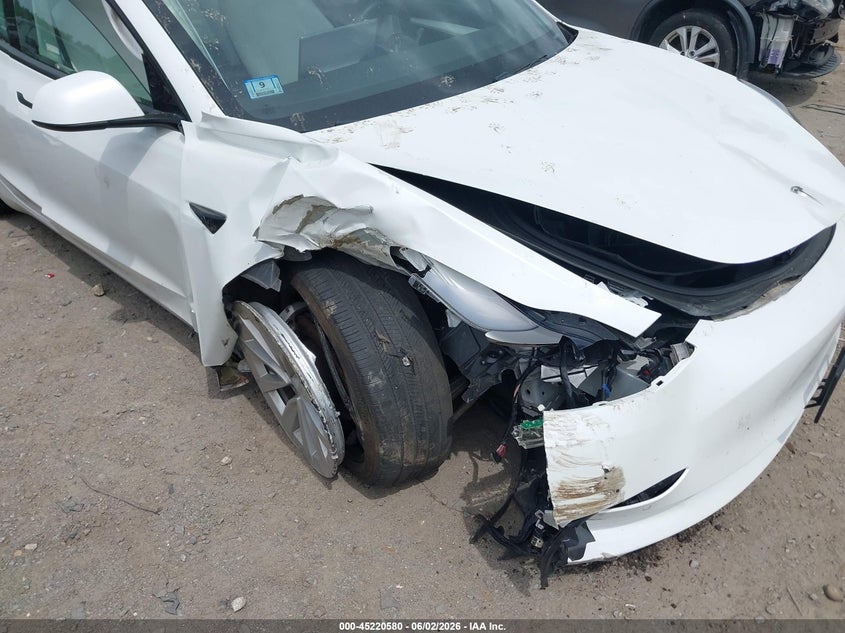 2021 Tesla Model 3 VIN 5YJ3E1EB7MF990344 IAAI salvage auction — RIGHT FRONT, Salvage (Massachusetts), sold $5,400 on 2026-07-30 (photo 6)