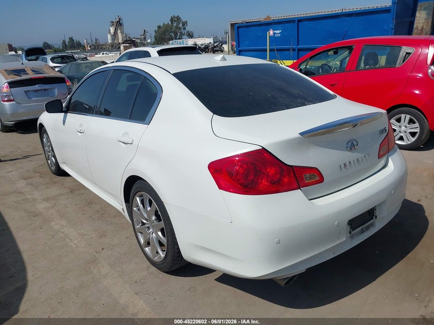 2013 Infiniti G VIN JN1CV6AP2DM301237 IAAI salvage auction — THEFT, Salvage Title, sold $5,400 on 2026-07-15 (photo 3)