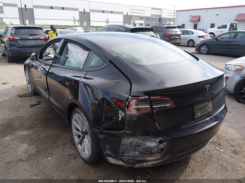 2023 Tesla Model 3 VIN 5YJ3E1EA0PF669760 IAAI salvage auction — REAR END, Salvage Title, sold $8,550 on 2026-07-16 (photo 3)