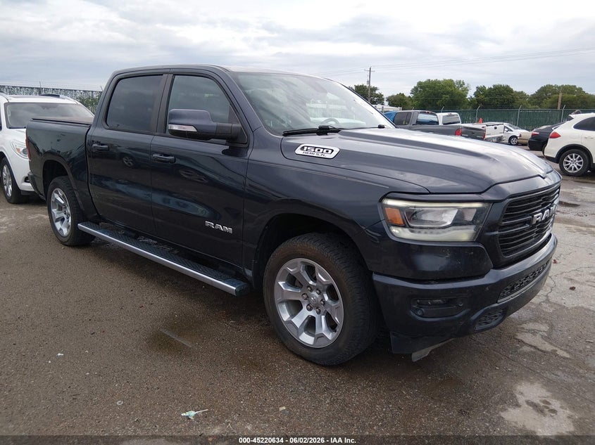 2019 Ram 1500 VIN 1C6SRFFTXKN665097 IAAI salvage auction — HAIL, Salvage (Kansas), sold $10,400 on 2026-07-31 (photo 1)