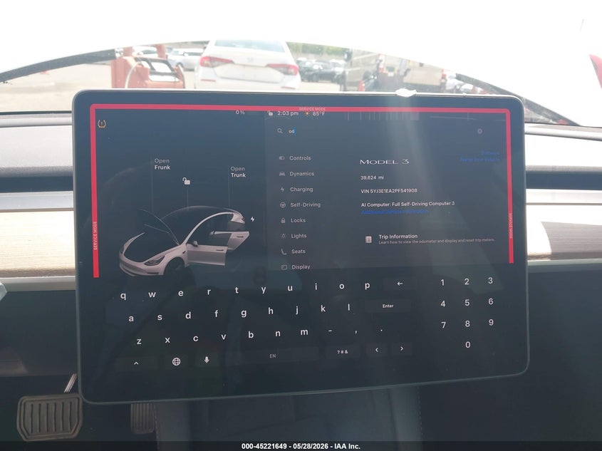 2023 Tesla Model 3 VIN 5YJ3E1EA2PF541908 IAAI salvage auction — SUSPENSION, Salvage Title, sold $6,200 on 2026-07-29 (photo 7)
