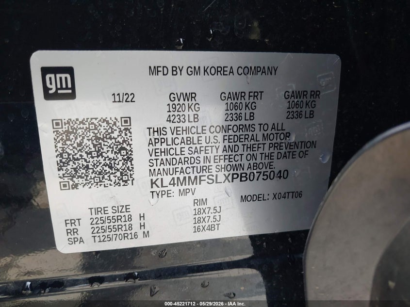 2023 Buick Encore gx VIN KL4MMFSLXPB075040 IAAI salvage auction — RIGHT SIDE, Salvage (North Carolina), sold $1,750 on 2026-07-29 (photo 9)