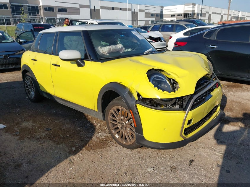 2025 Mini Cooper VIN WMW53GD0XS2X54477 IAAI salvage auction — FRONT END, Salvage (Texas), sold $5,150 on 2026-07-14 (photo 1)